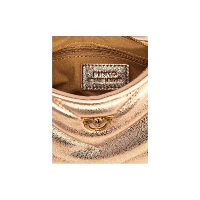 PINKO Goatskin Crossbody Bag Shoulder Bag Mini Women's Champagne Pink-4