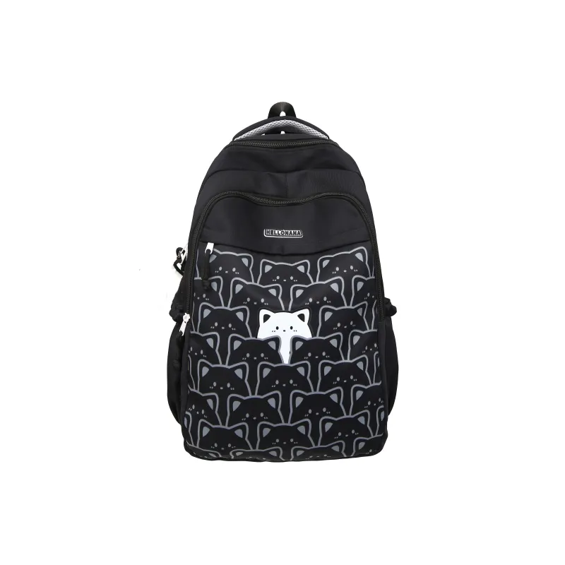 LUVISTRUE Nylon Backpack Regular Unisex Black/Light Green/Blue/Yellow/Dark Green-0