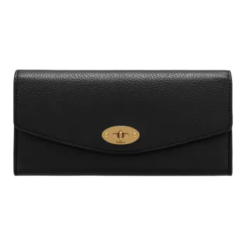 Mulberry Darley Cow Leather Wallet Small Size Women's Black