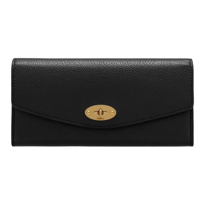 Mulberry Darley Cow Leather Wallet Small Size Women's Black-0