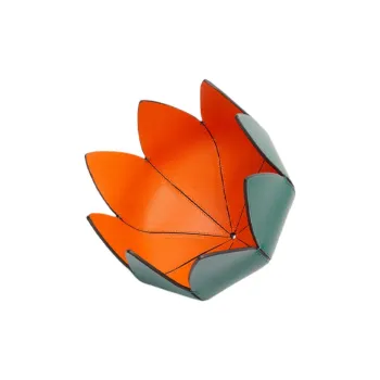 LOEWE Anagram Cow Leather Tray Bag Accessory Unisex Green/Orange