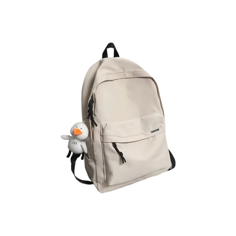 Tonlion Nylon Backpack Large Size Unisex White/Black-9