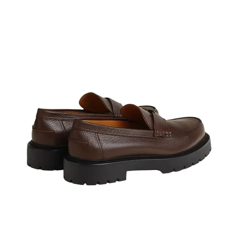 HERMES Klement Loafers 3cm Men's Brown-3