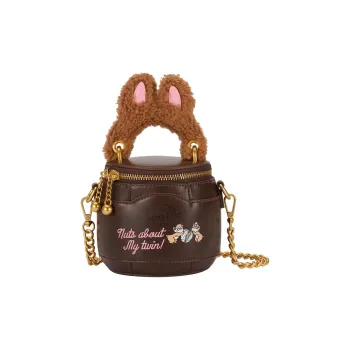 AJIDOU Artificial Leather Shoulder Bag, Crossbody Bag, Handbag Small Size Women's Coffee
