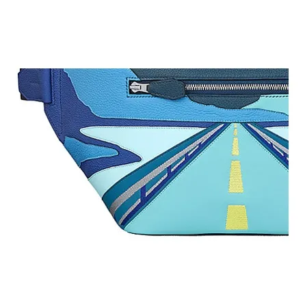 HERMES Cityslide Togo With Swift Calfskin And Clemence Bullock Leather Fanny Pack Men's Multicolor-4