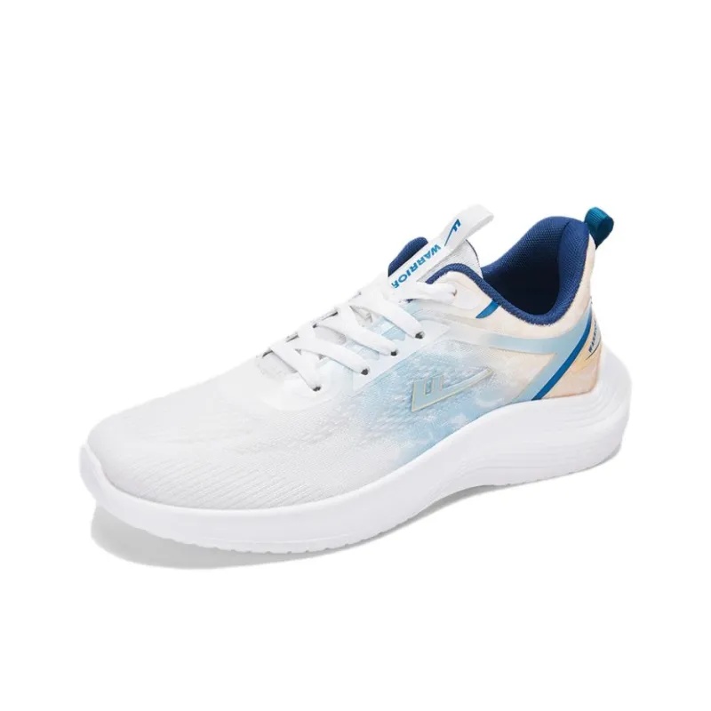Warrior Breathable Cushioning Support Low Top Casual Running Shoes Men's White Blue Yellow-2