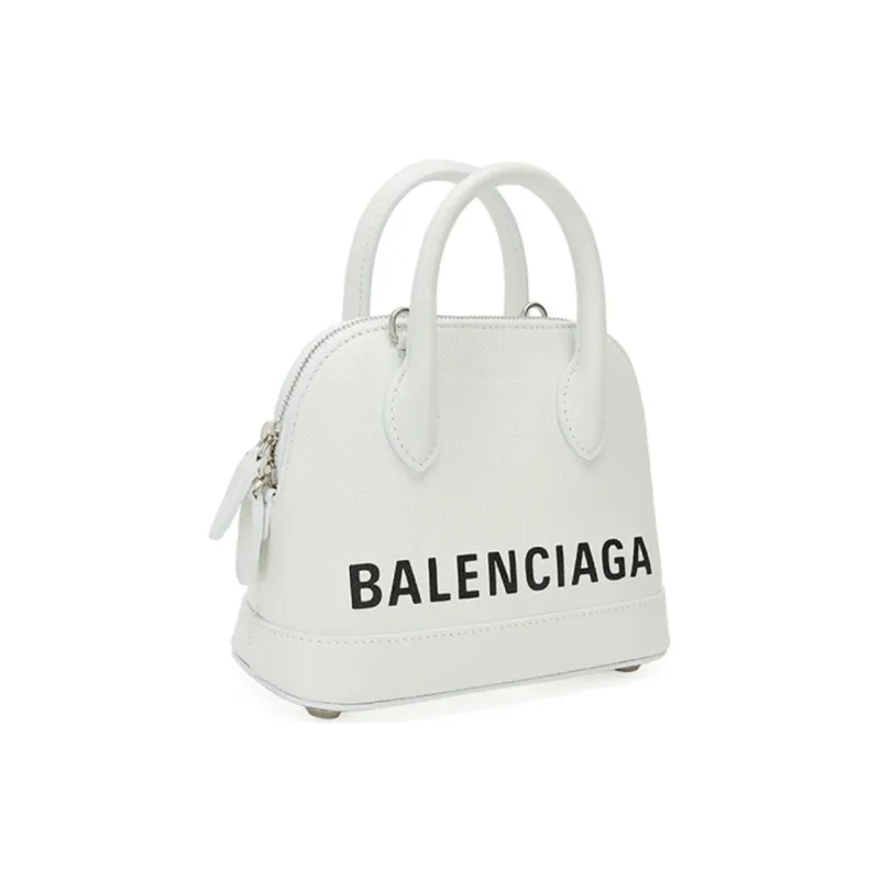 Balenciaga Ville Cow Leather One Shoulder Handbags Small Size Women's White-3