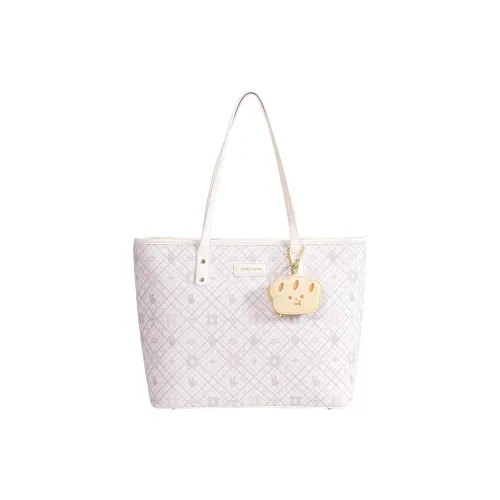 Miffy Synthetic Leather Tote Bag Shopping Bag Underarm Shoulder Bag Women's White/Pink