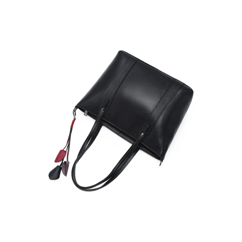 Old Man's Head Top Grain Cow Leather Shoulder Bag Large Size Women's Multicolor-3