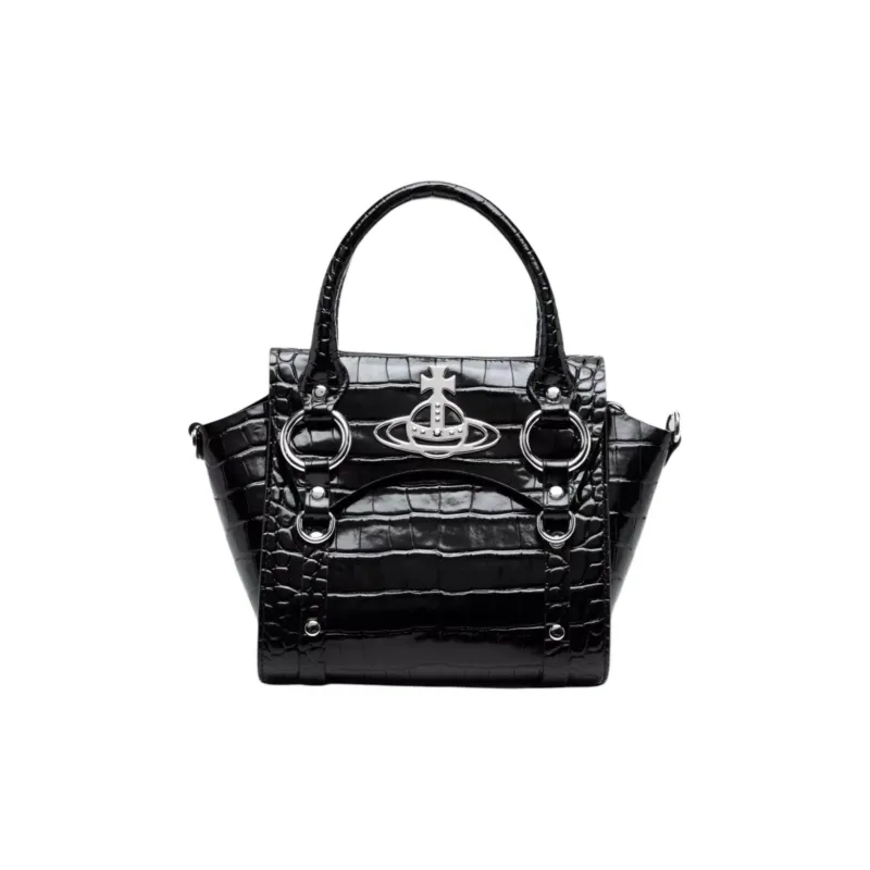 Vivienne Westwood BETTY Leather Shoulder Bag, Crossbody Bag, Handbag Trumpets Women's Black-1