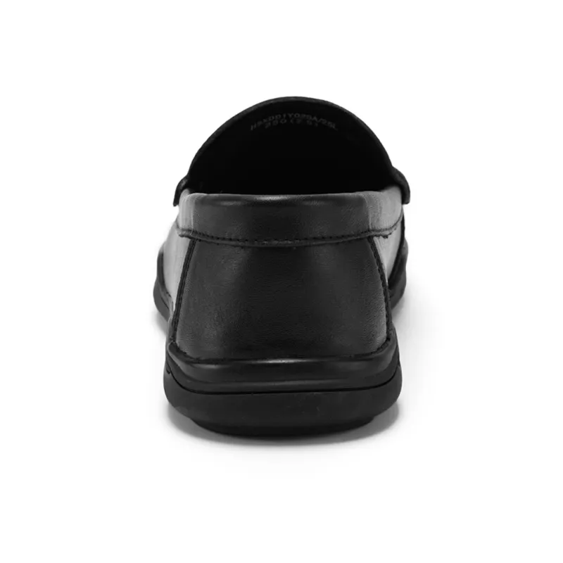 HLA Slip on Business Minimalist Style Comfortable Rubber Sole Monk Strap Wide Cow Leather Casual Shoes-3
