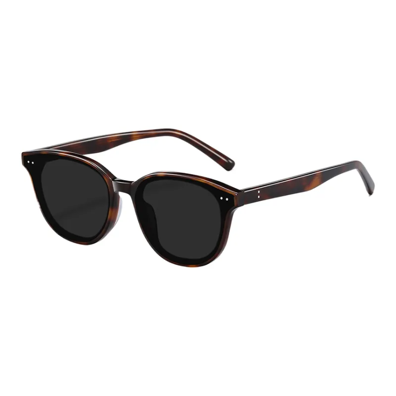 Thunder Pailong Plate Frame Square Sunglasses Women's Black Pink Tea Brown Blue-1