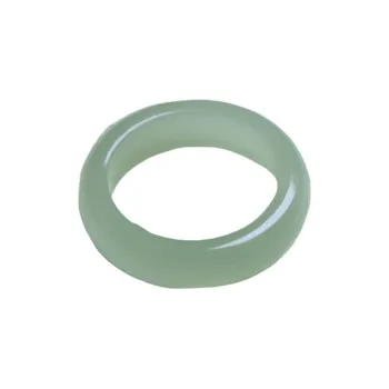 Ingenuity Rings Pale Greenish White Jade Unisex