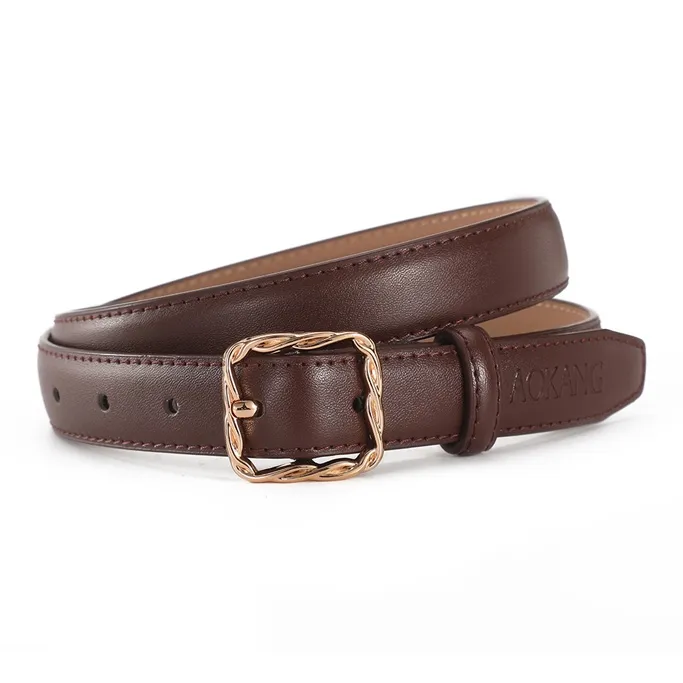 AOKANG Split Cow Leather Belts Women's Width 2.3CM-8