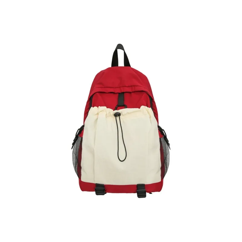 LUVISTRUE Nylon Backpack Regular Unisex Neon Green/Red/Brown/Red/Light Gray/Black-7