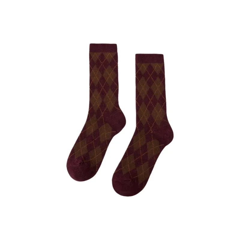 ZARA Knee-High Socks Women's 1 Pack Burgundy Red-0