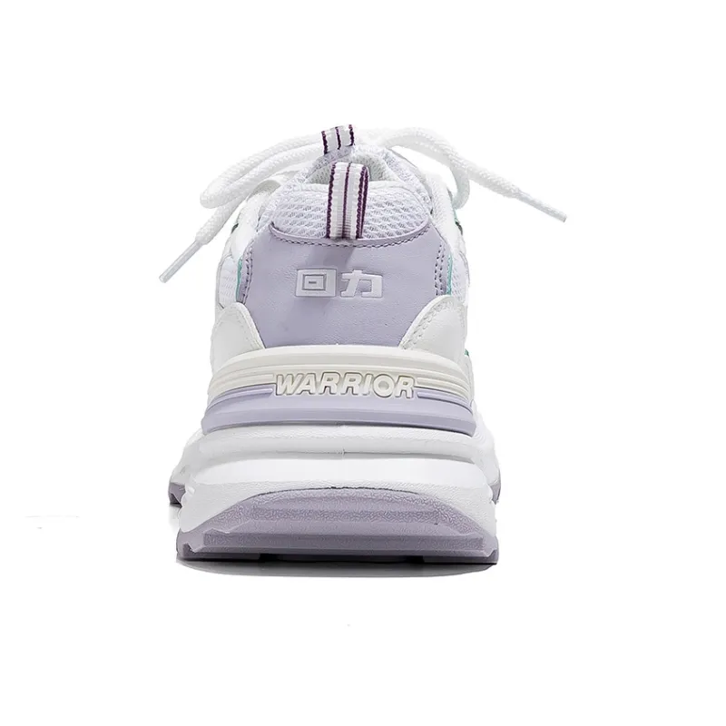 Warrior Moisture Wicking And Breathable Low Top Chunky Sneakers Men's White Rice Purple-4
