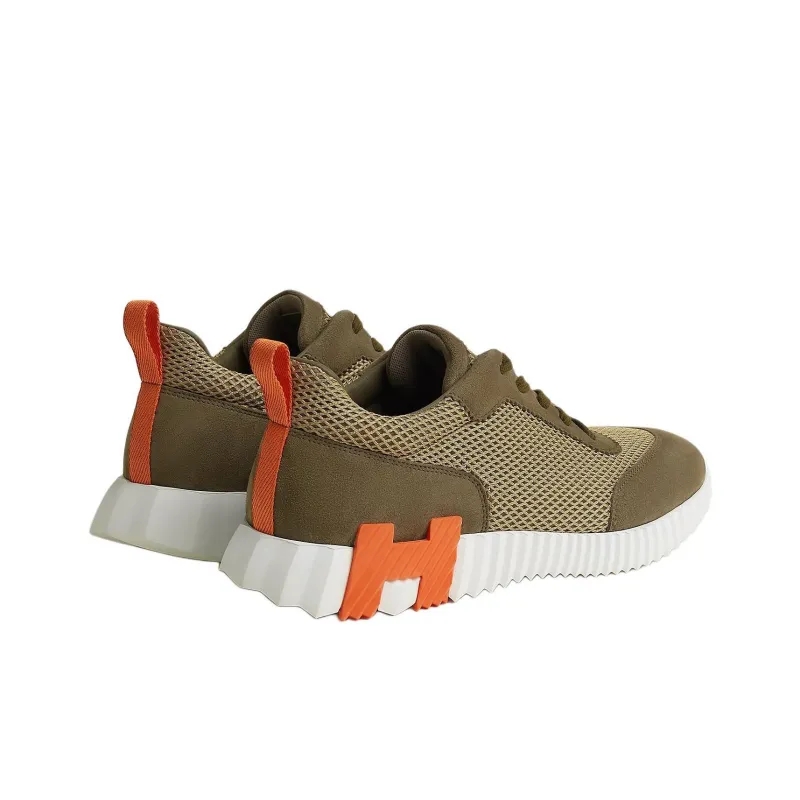 HERMES Bouncing Low-Top Casual Shoes Men's Olive Green-2