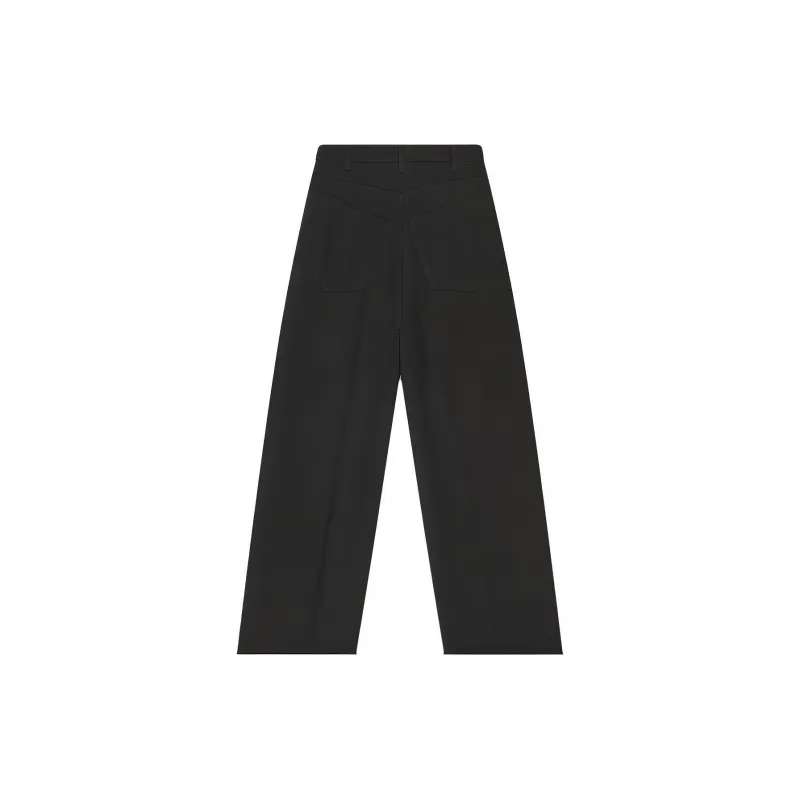 Balenciaga Wool Gabardine Baggy Tailored Pants Black-1