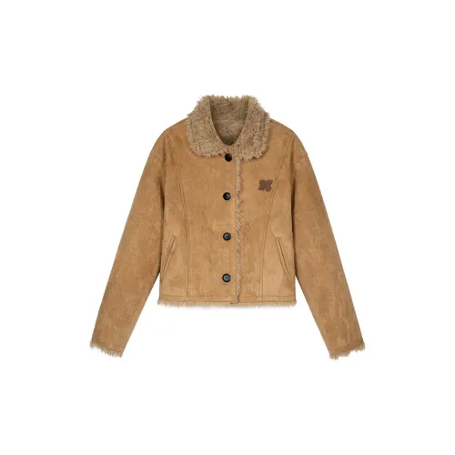 KING PRINCE Velvet-feel Coat Unisex Camel