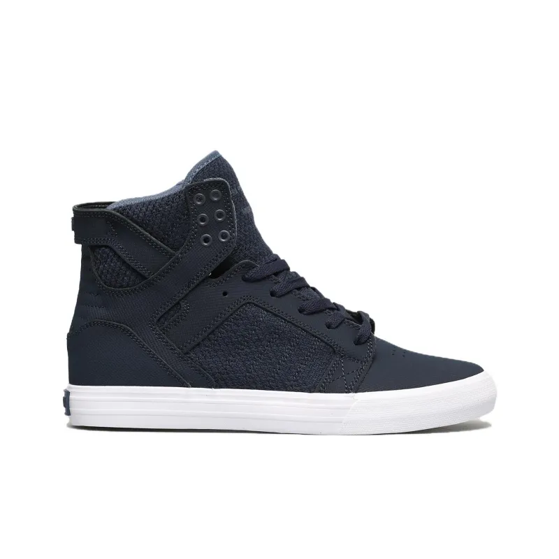 SUPRA Anti Slip Wear Resistant High Top Skateboard Shoes Men's Blue-1