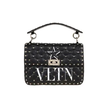 Valentino Leather Shoulder Bag Crossbody Bag Handbag Women's Black