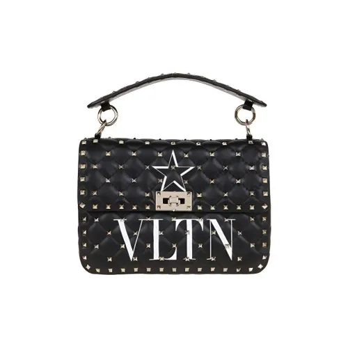 Valentino Leather Shoulder Bag Crossbody Bag Handbag Women's Black