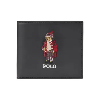 Ralph Lauren Cow Leather Wallet Men's Black