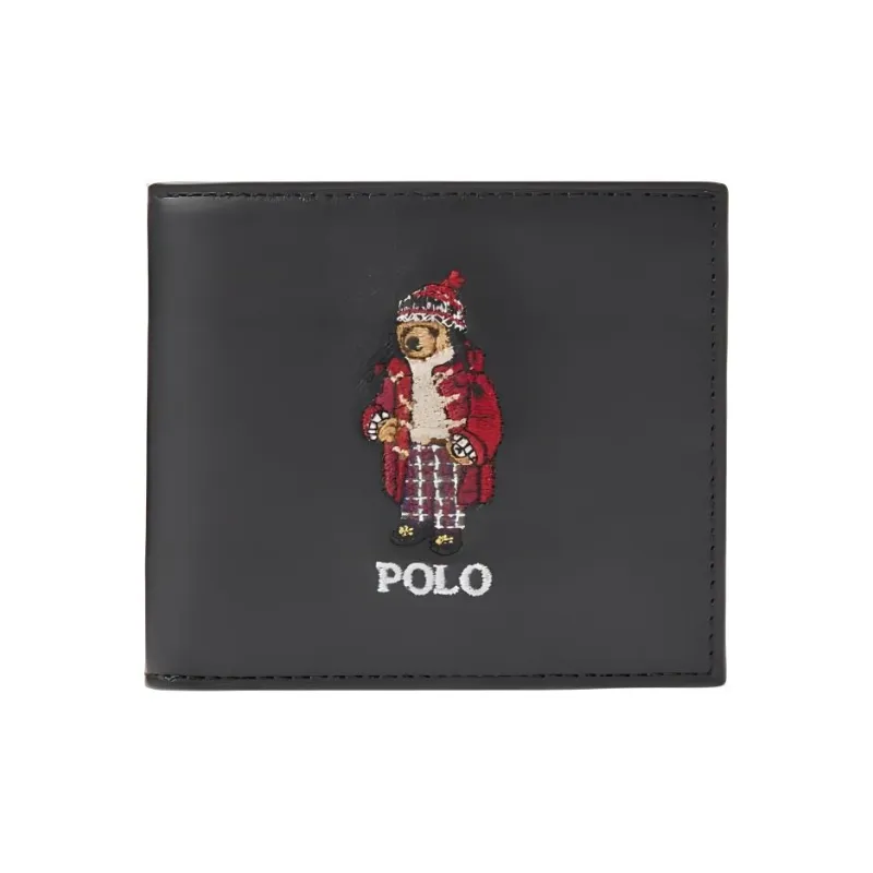 Ralph Lauren Cow Leather Wallet Men's Black-0