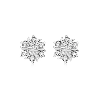 CHINA GOLD 999 Fine Silver Stud Earrings Women's