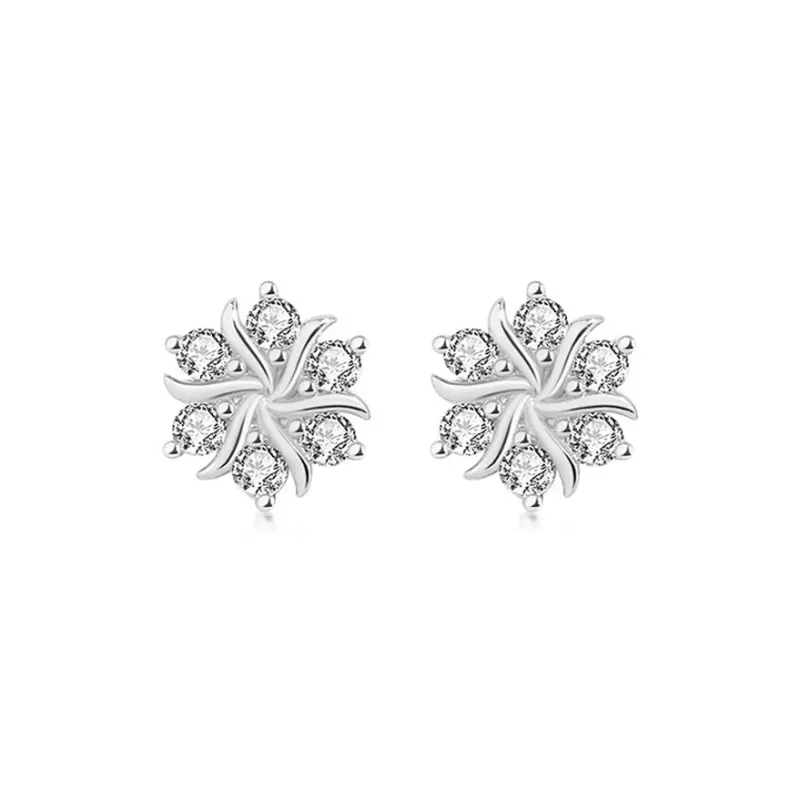 CHINA GOLD 925 Sterling Silver Stud Earrings Women's-0