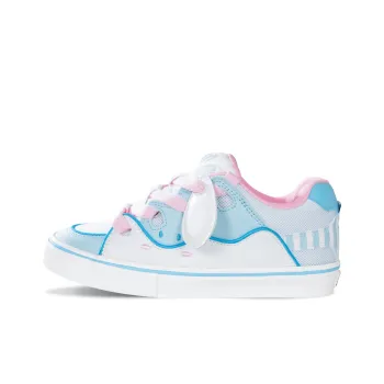 Ollieskate Abrasion Resistant Balance Lightweight Low Top Skateboard Shoes Unisex White Blue Pink