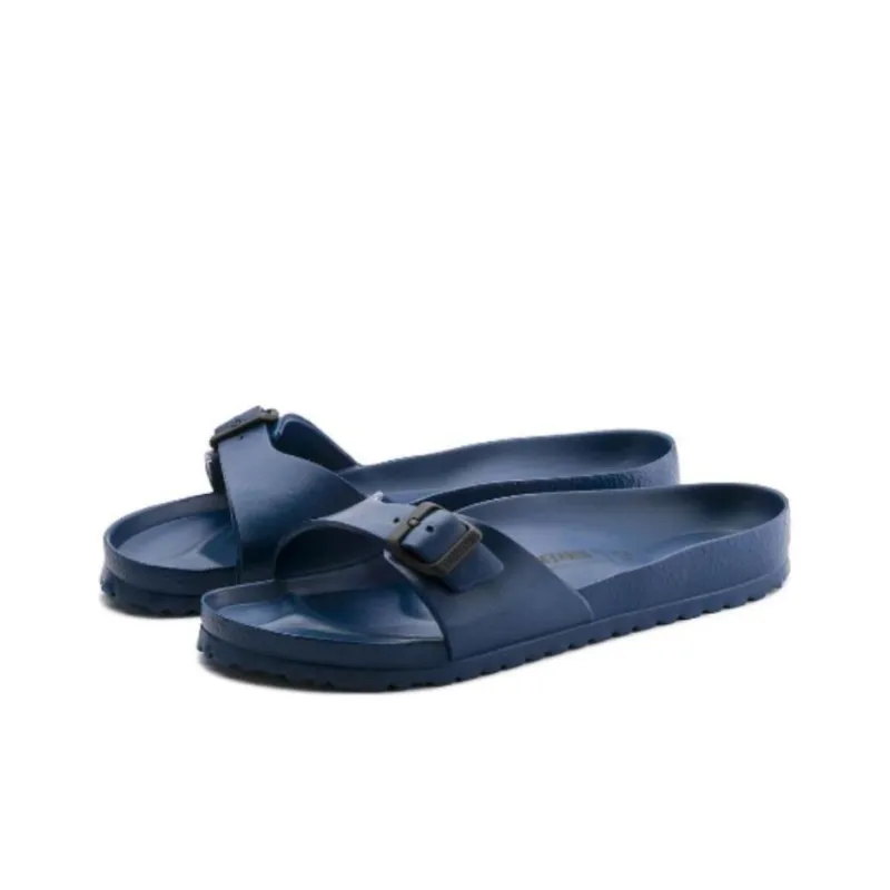 Birkenstock Madrid Abrasion-Resistant Slide Slippers Unisex Marine Blue-4