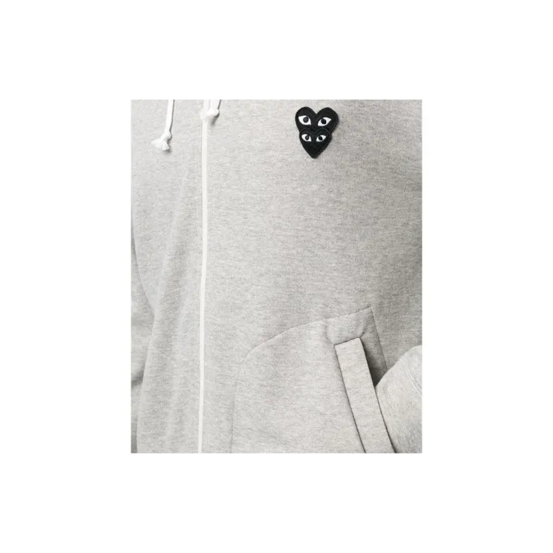 CDG Play Sweatshirt Jacket Men's Gray-4
