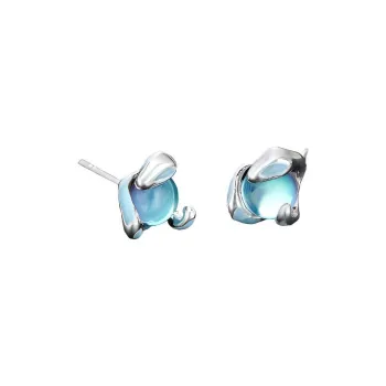 Vegetarian Silver Plated Stud Earrings Unisex