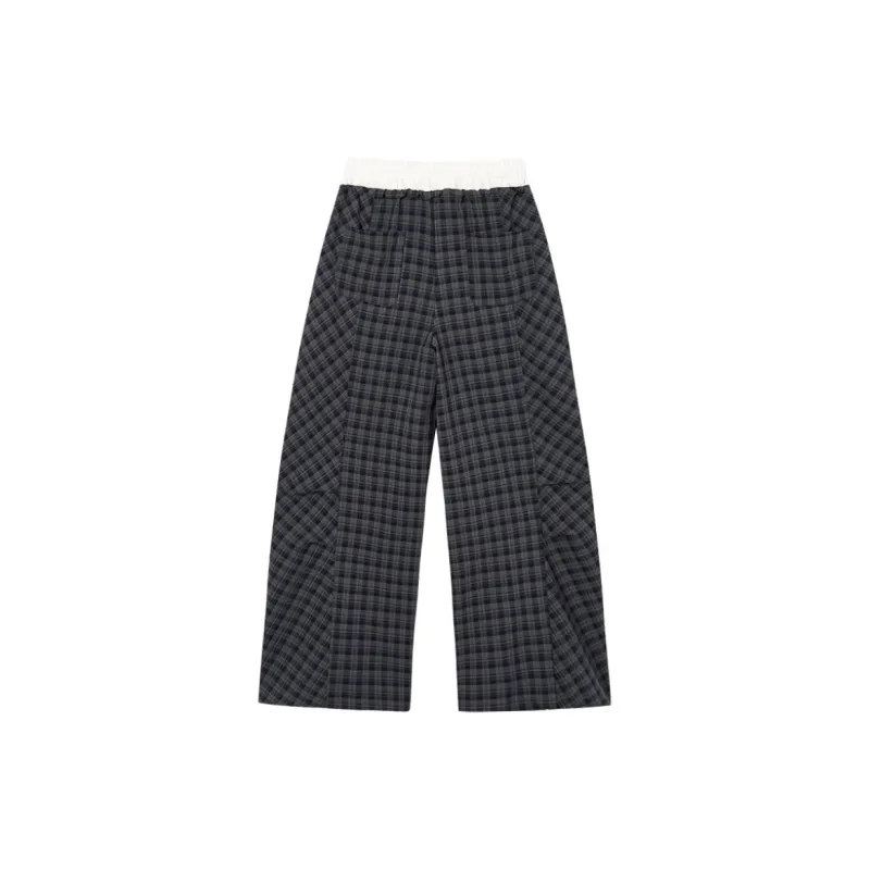 EPTISON WOMAN Casual Pants Women's Navy Blue Plaid-1