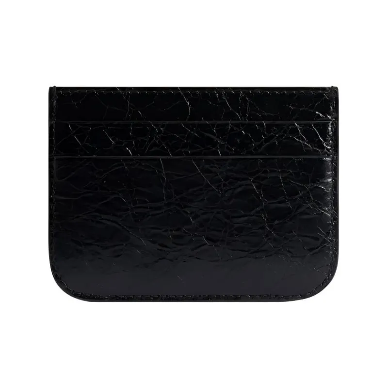 Balenciaga Superbusy Lambskin Card Holder Men's Black-1