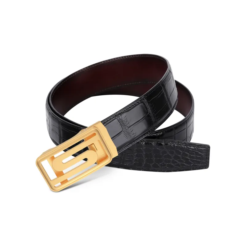 CATELLES Premium Crocodile Leather Leather Belts Men's Width  3.5cm-8
