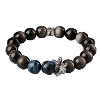 Moonstone Edge Obsidian Bracelets Unisex