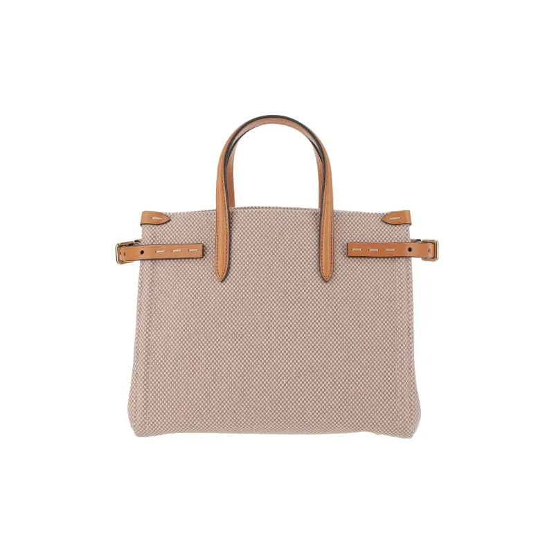 Valentino Cotton Tote Bag Shopping Bag Shoulder Bag Crossbody Bag Handbag Small Size Women's Light Umber-2