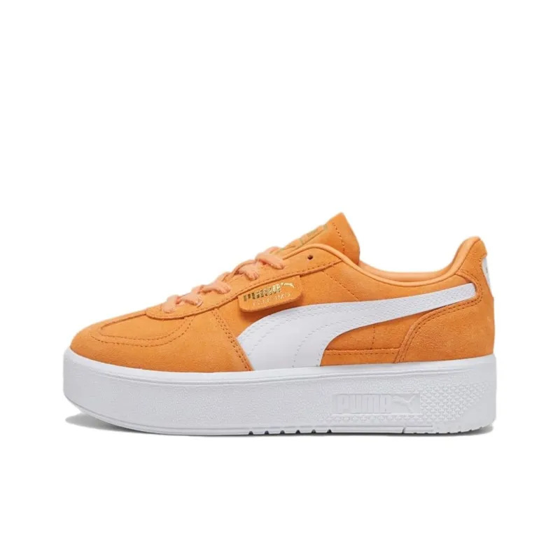PUMA Palermo Anti Slip Wear Resistant Low Top Skateboard Shoes Women's Yellow White-0
