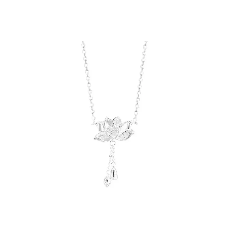 Old Qingyun Silver Building Foot Silver 990 Necklaces Women's-0