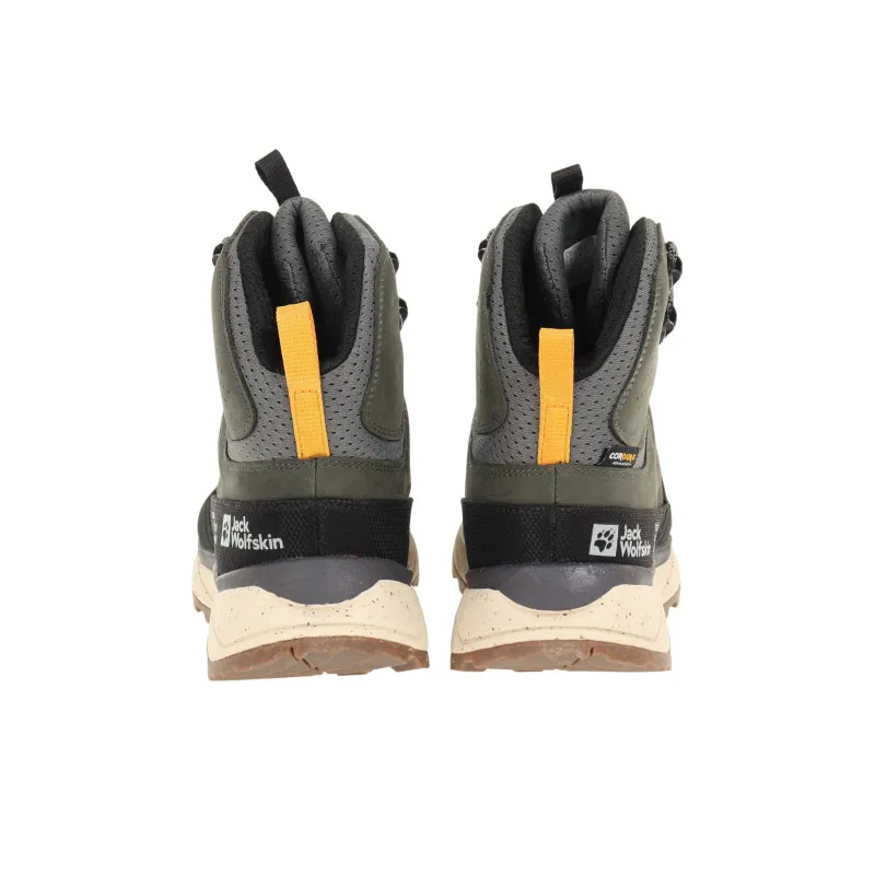 Jack Wolfskin Terraquest Slip Resistant Waterproof Grip Mid Top Hiking Shoes Men's Gray Green-4