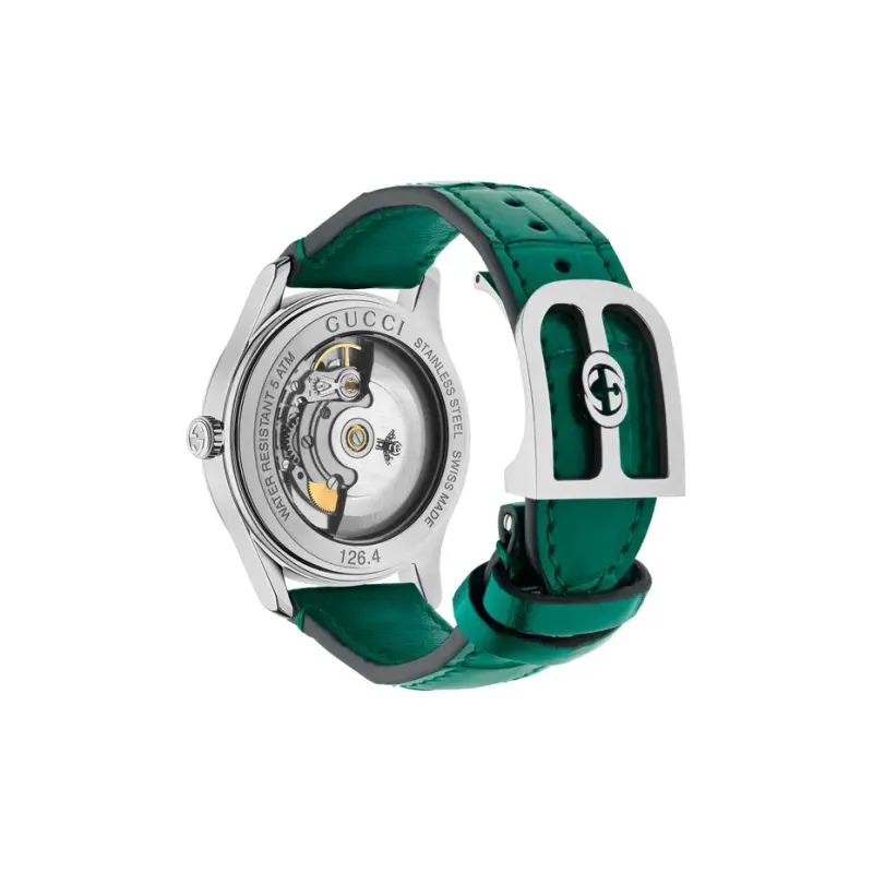GUCCI Wrist Watch Automatic Mechanical Movement Genuine Leather Strap 38mm Green Dial Women's Watch-1