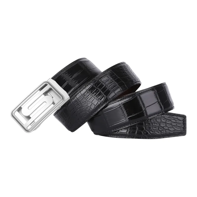 CATELLES Premium Crocodile Leather Leather Belts Men's Width  3.5cm-3