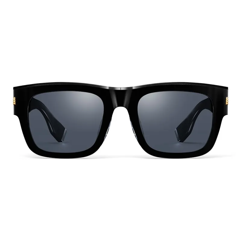 Police Plate Frame Square Sunglasses Unisex Black-1