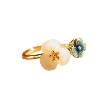 Jade Ink Love Hetian Jade Rings White Jade Women's