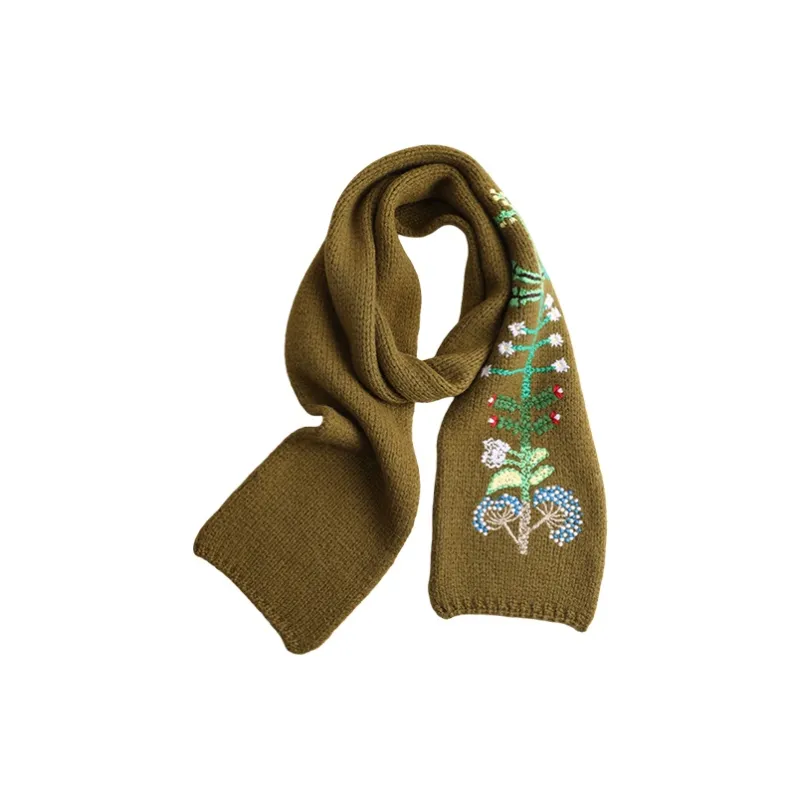 Lagur Merino Wool Knit Scarves Women's-2