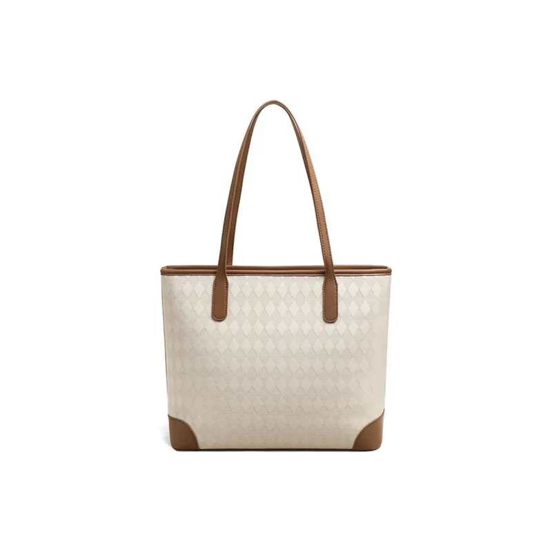 COMELY Cow Leather Tote Bag Shopping Bag Shoulder Bags Women's Ecru-5