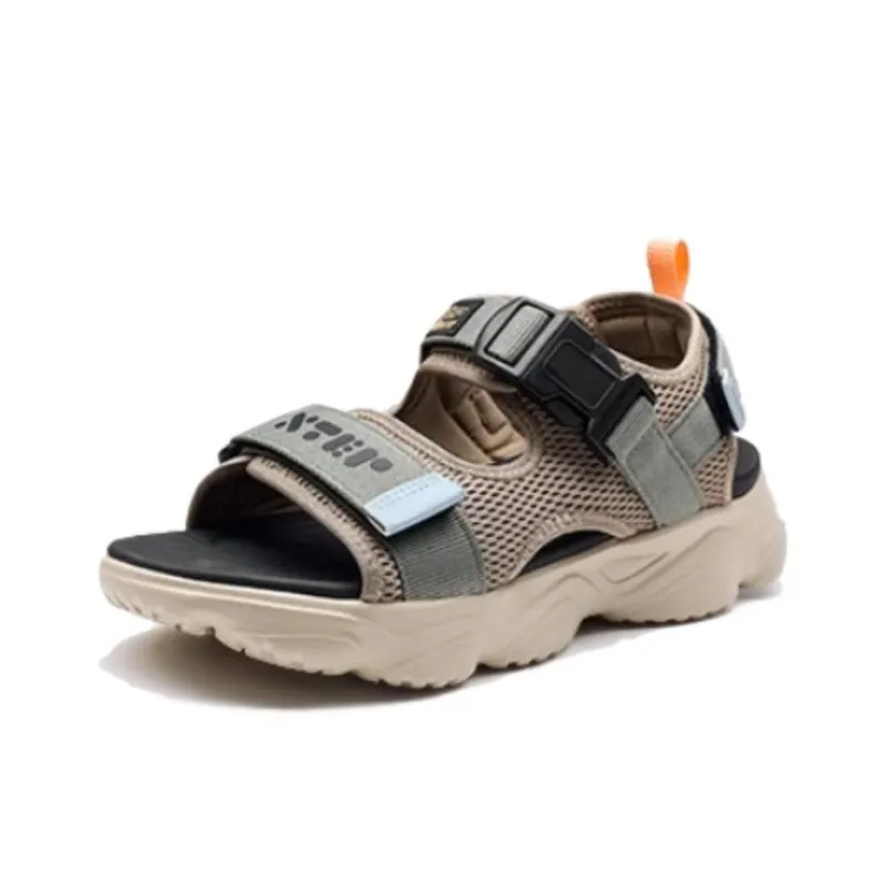 XTEP Beach Sandals Men's Brown Green-2